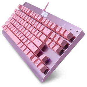 MarsHopper Z-77 Tenkeyless Mechanical Keyboard 87 Keys, Pink Design, Linear Outemu Red Switches, Hot-Swappable, N-Key Rollover, 9 RGB Backlight Modes MarsHopper Z-77 Tenkeyless Mechanical Keyboard 87 Keys, Pink Design, Linear Outemu Red Switches, Hot-Swappable, N-Key Rollover, 9 RGB Backlight Modes