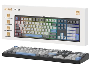 KN104 Wireless Mechanical Keyboard, 100% Full Size with Knob, Bluetooth/2.4GHz/USB-C, Custom RGB Backlit, Hot-Swappable Linear Switch, Creamy Sound for Gaming/Typing (Carbon Black) KN104 Wireless Mechanical Keyboard, 100% Full Size with Knob, Bluetooth/2.4GHz/USB-C, Custom RGB Backlit, Hot-Swappable Linear Switch, Creamy Sound for Gaming/Typing (Carbon Black)