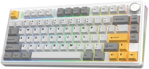 TH80 V2 75% Wireless Mechanical Keyboard with Metal Knob, 8000mAh | 2.4Ghz/BT/USB-C, RGB, Hot Swap, Custom Driver, PBT Keycap, Wireless Gaming Keyboard for PC/Mac (White, Sea Salt Silent) TH80 V2 75% Wireless Mechanical Keyboard with Metal Knob, 8000mAh | 2.4Ghz/BT/USB-C, RGB, Hot Swap, Custom Driver, PBT Keycap, Wireless Gaming Keyboard for PC/Mac (White, Sea Salt Silent)