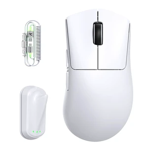 V8 8000Hz Wireless Gaming Mouse, 59g Lightweight, White | BT/2.4G Wireless/Wired Mouse, PixArt PAW3950MAX Gaming Sensor,42000 DPI,20000 FPS,Coiled Cable,Office Mice for PC/Win/Mac