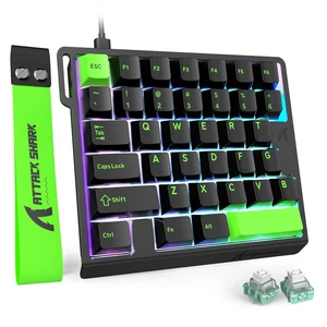 Attack Shark M36 HE One-Handed Wired Hall Effect Keyboard, 8K Polling & 0.125ms, Adjustable Trigger, Hot-Swappab, PBT Keycap, RGB, Web Driver Support, Gaming Keyboard for PC/Gamer Black Attack Shark M36 HE One-Handed Wired Hall Effect Keyboard, 8K Polling & 0.125ms, Adjustable Trigger, Hot-Swappab, PBT Keycap, RGB, Web Driver Support, Gaming Keyboard for PC/Gamer Black