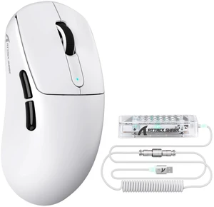 V5 8K Polling Rate Ultra-Light Wireless Gaming Mouse - White | 55g, PAW3950MAX Sensor, 42K DPI, Tri-Mode, Ergonomic, Web Driver Programmable, with Coiled Cable for Large Hands V5 8K Polling Rate Ultra-Light Wireless Gaming Mouse - White | 55g, PAW3950MAX Sensor, 42K DPI, Tri-Mode, Ergonomic, Web Driver Programmable, with Coiled Cable for Large Hands