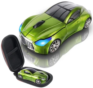 Space Wireless Mini Mouse with Case - Cute Sports Car Shape, Lightweight & Portable, 10m Range, Plug and Play (Green) Space Wireless Mini Mouse with Case - Cute Sports Car Shape, Lightweight & Portable, 10m Range, Plug and Play (Green)