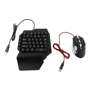 Handed RGB Gaming Keyboard and Backlit Mouse Combo, USB Wired Half Hand Gaming Keyboard with Converter for PC Games, Compact Gaming Keyboard Mouse Set for Computer Laptop Handed RGB Gaming Keyboard and Backlit Mouse Combo, USB Wired Half Hand Gaming Keyboard with Converter for PC Games, Compact Gaming Keyboard Mouse Set for Computer Laptop