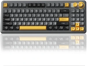 SK90 75% Wireless Gaming Keyboard with Media Knob & Number Pad | Tri-Mode Connection Keyboard, BT5.0/2.4G/USB-C, RGB Backlit Cute Compact Silent Keys for Office&PC Mac Gaming 4000mAh Battery SK90 75% Wireless Gaming Keyboard with Media Knob & Number Pad | Tri-Mode Connection Keyboard, BT5.0/2.4G/USB-C, RGB Backlit Cute Compact Silent Keys for Office&PC Mac Gaming 4000mAh Battery