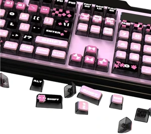 Pink Dye Sub PBT Keycaps,Pudding Keycaps, Custom Keycaps for Mechanical Gaming Keyboard,Shine Through Keycaps,Compatiability for 100%, 95%,80%,75%, 60% (Cute Pink) Pink Dye Sub PBT Keycaps,Pudding Keycaps, Custom Keycaps for Mechanical Gaming Keyboard,Shine Through Keycaps,Compatiability for 100%, 95%,80%,75%, 60% (Cute Pink)