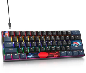 60% Gaming Keyboard 60 Percent, Wired Mini Mechanical Keyboard with Linear Red Switches PBT Keycaps for PC Gamer Typist (Blue Samurai B/Rainbow Led) 60% Gaming Keyboard 60 Percent, Wired Mini Mechanical Keyboard with Linear Red Switches PBT Keycaps for PC Gamer Typist (Blue Samurai B/Rainbow Led)