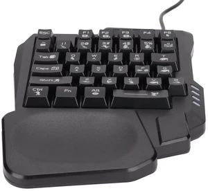 One Handed Gaming Keyboard, Three Colors Backlight Wide Palm Rest 35 Keys Gaming Keyboard for Computer for Mobile Games One Handed Gaming Keyboard, Three Colors Backlight Wide Palm Rest 35 Keys Gaming Keyboard for Computer for Mobile Games