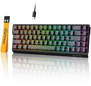 S68 Wired Gaming Keyboard, 68-Key PBT Keycap RGB Backlit-Moonlight | 26-Key Anti-Ghosting, Membrane Keyboard Quiet Typing,3-Level Height Adjustment, Ergonomic Design for PC Mac Esport Gamer S68 Wired Gaming Keyboard, 68-Key PBT Keycap RGB Backlit-Moonlight | 26-Key Anti-Ghosting, Membrane Keyboard Quiet Typing,3-Level Height Adjustment, Ergonomic Design for PC Mac Esport Gamer