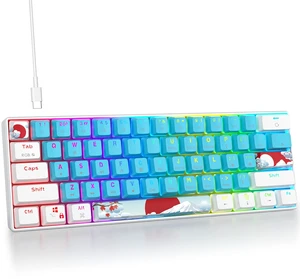 60% Mechanical Keyboard, 61 Keys Gaming Keyboard, RGB Backlit, Compact 60 Percent Wired Keyboard for Win/Mac PC Gamer, Easy to Carry on Trip (Blue,Blue Switch) 60% Mechanical Keyboard, 61 Keys Gaming Keyboard, RGB Backlit, Compact 60 Percent Wired Keyboard for Win/Mac PC Gamer, Easy to Carry on Trip (Blue,Blue Switch)