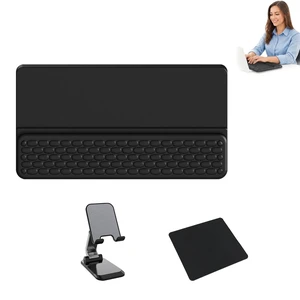 Ergonomic Office Set - Keyboard Wrist Rest - Phone Stand - Mouse Pad | Includes plush palm cushion adjustable mobile holder and non slip tracking surface for comfortable desk use Ergonomic Office Set - Keyboard Wrist Rest - Phone Stand - Mouse Pad | Includes plush palm cushion adjustable mobile holder and non slip tracking surface for comfortable desk use