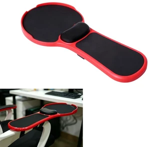 Pxoerzy Ergonomic Adjustable Chair Arm Rest Mouse Pad with Wrist Cushion,Mouse Extension Platform Tray with Anti-Fall Baffle, Chair Attachment Arm Support with Straps (Red) Pxoerzy Ergonomic Adjustable Chair Arm Rest Mouse Pad with Wrist Cushion,Mouse Extension Platform Tray with Anti-Fall Baffle, Chair Attachment Arm Support with Straps (Red)