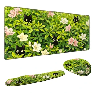 Desk Mat Set with Wrist Rest, Keyboard Mouse Wrist Support Cats in Foliage | Desk Accessories Including Large Desk Pad, Keyboard Wrist Rest and Mouse Wrist Rest for Computer Office Setup Desk Mat Set with Wrist Rest, Keyboard Mouse Wrist Support Cats in Foliage | Desk Accessories Including Large Desk Pad, Keyboard Wrist Rest and Mouse Wrist Rest for Computer Office Setup