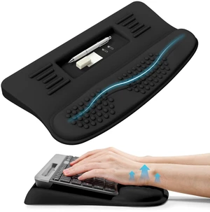 Wave-Shaped Keyboard Wrist Rest with Storage Compartment, Adjustable 3°/13° | Keyboard Riser, Ergonomic Wrist Support, Angled Keyboard Stand for Office & Desktop Typing, Black Wave-Shaped Keyboard Wrist Rest with Storage Compartment, Adjustable 3°/13° | Keyboard Riser, Ergonomic Wrist Support, Angled Keyboard Stand for Office & Desktop Typing, Black