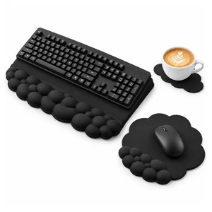 Ergonomic Wrist Rest for Keyboard and Mouse, Cute Memory Foam Wrist Support & 2-in-1 Adjustable Keyboard Stand, Silky Lycra Surface, Easy Typing, Pain Relief, Comfort for Office, Work, Gaming (Black) Ergonomic Wrist Rest for Keyboard and Mouse, Cute Memory Foam Wrist Support & 2-in-1 Adjustable Keyboard Stand, Silky Lycra Surface, Easy Typing, Pain Relief, Comfort for Office, Work, Gaming (Black)