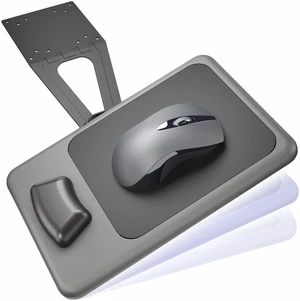 VIVO Black 8 x 12 inch Mouse Pad with Wrist Cushion, MOUNT-VMP01 | Extension Platform Tray, VESA 75x75mm and 100x100mm, Under Desk Mounting or Laptop Tray Attachment VIVO Black 8 x 12 inch Mouse Pad with Wrist Cushion, MOUNT-VMP01 | Extension Platform Tray, VESA 75x75mm and 100x100mm, Under Desk Mounting or Laptop Tray Attachment
