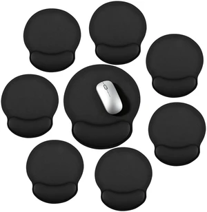 8 Pack Black Ergonomic Mouse Pad with Wrist Rest Support, Round Gaming Mousepad with Smooth Surface & Non-Slip Rubber Base for Computer, Laptop, Office, Comfortable Memory Foam for Wrist Cushion 8 Pack Black Ergonomic Mouse Pad with Wrist Rest Support, Round Gaming Mousepad with Smooth Surface & Non-Slip Rubber Base for Computer, Laptop, Office, Comfortable Memory Foam for Wrist Cushion
