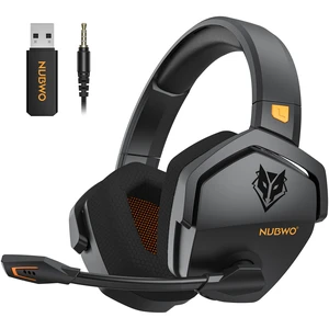 NUBWO Wireless Gaming Headset with Mic for Ps5 Ps4 PC, Zero Interference, 100-Hour Battery All-Day Play, 23ms Sync for Fortnite & Call of Duty/FPS Gamers, Triple Mode All Devices Compatible - Orange NUBWO Wireless Gaming Headset with Mic for Ps5 Ps4 PC, Zero Interference, 100-Hour Battery All-Day Play, 23ms Sync for Fortnite & Call of Duty/FPS Gamers, Triple Mode All Devices Compatible - Orange