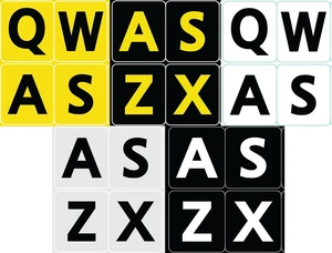5 Five English US Large Print Bold Letters Keyboard Stickers 5 Colors in ONE Order 5 Five English US Large Print Bold Letters Keyboard Stickers 5 Colors in ONE Order