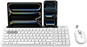 White Wireless Keyboard and Mouse Combo Number Pad with Tablet Holder for Tablet Bluetooth/2.4ghz Silent Compatible with PC Laptop Desktop (White) White Wireless Keyboard and Mouse Combo Number Pad with Tablet Holder for Tablet Bluetooth/2.4ghz Silent Compatible with PC Laptop Desktop (White)
