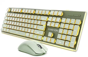 Wireless Keyboard and Mouse Combo with Warm Backlit, Rechargeable-Green | Dual Mode Bluetooth & 2.4G, Multi-Device, Pudding Keycaps, Soft Click Typing, Full-size Desk Set for Laptop, PC, Windows Wireless Keyboard and Mouse Combo with Warm Backlit, Rechargeable-Green | Dual Mode Bluetooth & 2.4G, Multi-Device, Pudding Keycaps, Soft Click Typing, Full-size Desk Set for Laptop, PC, Windows