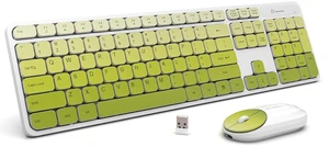 Wireless Keyboard and Mouse Combo, Rechargeable - Green | Full Size with number pad, Cute Colorful, Low Noise, PlugandPlay for Office/Home, Works with Windows Computer PC & Laptops Wireless Keyboard and Mouse Combo, Rechargeable - Green | Full Size with number pad, Cute Colorful, Low Noise, PlugandPlay for Office/Home, Works with Windows Computer PC & Laptops