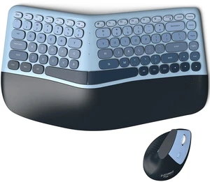 MOFII Wireless Ergonomic Keyboard and Mouse Combo, Split Curved Keyboard with Wrist Rest, Vertical Mouse, 2.4G, for PC Laptop Desktop Mac- Blue Gradient Colorful MOFII Wireless Ergonomic Keyboard and Mouse Combo, Split Curved Keyboard with Wrist Rest, Vertical Mouse, 2.4G, for PC Laptop Desktop Mac- Blue Gradient Colorful