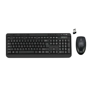 Adesso TAA Compliant Wireless Desktop Keyboard and Mouse Combo 2.4 GHz RF Long Range Cordless Set Full Size 104 Key Layout Membrane Switches Computer Input for Windows PC Black Adesso TAA Compliant Wireless Desktop Keyboard and Mouse Combo 2.4 GHz RF Long Range Cordless Set Full Size 104 Key Layout Membrane Switches Computer Input for Windows PC Black