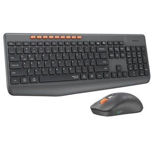 Wireless Bluetooth Keyboard and Mouse, Full Size Multi-Device, Gray | Full-size wireless keyboard and mouse with quiet keys, 2.4GHz USB-A and dual Bluetooth multi-device, 3200 DPI optical mouse. Wireless Bluetooth Keyboard and Mouse, Full Size Multi-Device, Gray | Full-size wireless keyboard and mouse with quiet keys, 2.4GHz USB-A and dual Bluetooth multi-device, 3200 DPI optical mouse.