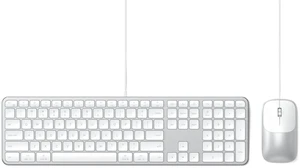 Satechi Slim CLX3 Wired Keyboard & Mouse Combo, USB-C, Silver | Cross-platform compatibility, built for desktop workstations Satechi Slim CLX3 Wired Keyboard & Mouse Combo, USB-C, Silver | Cross-platform compatibility, built for desktop workstations