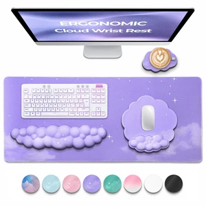 TheTrulyCharter Premium Quality Cloud Wrist Rest Keyboard & Mouse Pad Set Ergonomic Memory Foam Desk Accessories with Wrist Support for Office & Gaming Purple-Star TheTrulyCharter Premium Quality Cloud Wrist Rest Keyboard & Mouse Pad Set Ergonomic Memory Foam Desk Accessories with Wrist Support for Office & Gaming Purple-Star