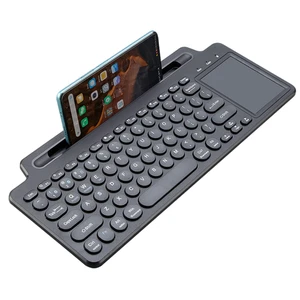 Denash Wireless BT Keyboard, 2.4GHz Ultra Slim Desktop Keyboard with Touchpad for Tablet PC Mobile Phone Laptop Notebook (with Touchpad) Denash Wireless BT Keyboard, 2.4GHz Ultra Slim Desktop Keyboard with Touchpad for Tablet PC Mobile Phone Laptop Notebook (with Touchpad)