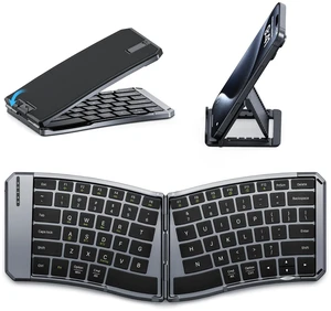 MoKo Ergonomic Foldable Keyboard, Split Portable Folding Bluetooth Keyboard | Ultra Slim for Business Travel, Rechargeable Wireless Keyboard, for iOS/Android/Windows Tablet PC Smartphone