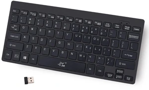 SR Mini Keyboard 2.4G Wireless Thin Light 78 Keys USB Multimedia Small for Pc Computer Laptop (Black)