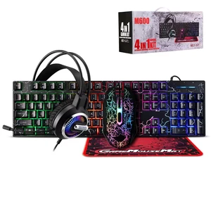Guiheng Wired Crack Rainbow Gaming Keyboard and Mouse Combo,Mouse pad and Gaming Headset, Wired LED RGB Backlight Bundle for PC Gamers and Xbox and PS4 Users - 4 in 1 Edition Guiheng Wired Crack Rainbow Gaming Keyboard and Mouse Combo,Mouse pad and Gaming Headset, Wired LED RGB Backlight Bundle for PC Gamers and Xbox and PS4 Users - 4 in 1 Edition