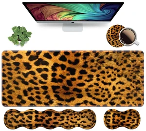 Ergonomic Keyboard Wrist Rest and Mouse Pad Wrist Rest Set, Large XXL Gaming Mousepad 31.5"x 11.8", Memory Foam, Easy Typing Pain Relief, Multifunctional Desk Mat for Office & Home, Leopard Print Ergonomic Keyboard Wrist Rest and Mouse Pad Wrist Rest Set, Large XXL Gaming Mousepad 31.5"x 11.8", Memory Foam, Easy Typing Pain Relief, Multifunctional Desk Mat for Office & Home, Leopard Print
