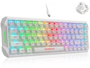 DarkBeacon Flux 68 HE Mechanical Gaming Keyboard Rapid Trigger with Adjustable Actuation 0.01-3.5 mm, Hall Effect Magnetic Switch, 8000Hz Polling, RGB Backlit, 65% Wired Keyboard for PC(White) DarkBeacon Flux 68 HE Mechanical Gaming Keyboard Rapid Trigger with Adjustable Actuation 0.01-3.5 mm, Hall Effect Magnetic Switch, 8000Hz Polling, RGB Backlit, 65% Wired Keyboard for PC(White)