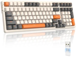 MAGIC-REFINER RK96 100 Keys Wireless Mechanical Gaming Keyboard | Dual Mode 2.4G/BT5.0 2-in-1 Receiver, Hot Swappable Linear Red Switches with Number Pad for PC Gamers/Mac/Windows MAGIC-REFINER RK96 100 Keys Wireless Mechanical Gaming Keyboard | Dual Mode 2.4G/BT5.0 2-in-1 Receiver, Hot Swappable Linear Red Switches with Number Pad for PC Gamers/Mac/Windows