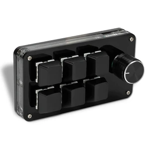 Yoidesu 6 Key Mini Keypad with Knob, Multifunctional Programmable Macro Keyboard, with 6 Fully Programmable Keys, DIY Mechanical Keyboard for Game(Full Black) Yoidesu 6 Key Mini Keypad with Knob, Multifunctional Programmable Macro Keyboard, with 6 Fully Programmable Keys, DIY Mechanical Keyboard for Game(Full Black)
