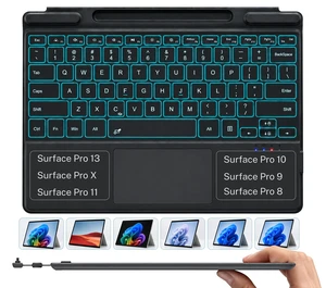Wireless Finest Microsoft Surface Pro Keyboard 8/9/10/11/X/13 | Bluetooth Keyboard, Rechargeable Battery, Magnetic Attach, Ultra-Slim Lightweight, 7-Color LED Backlight & Trackpad Wireless Finest Microsoft Surface Pro Keyboard 8/9/10/11/X/13 | Bluetooth Keyboard, Rechargeable Battery, Magnetic Attach, Ultra-Slim Lightweight, 7-Color LED Backlight & Trackpad