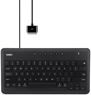 Belkin MFi Certified Secure Wired Keyboard with 30-Pin Connector for iPad 3/2 (B2B125)