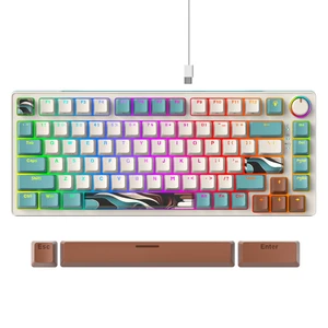 Fogruaden 75% Wired Mechanical Gaming Keyboard - Hot Swappable, Red Switch, RGB Backlit 82 Keys TKL Mechanical Keyboard with Volume Control KnobB400brown Fogruaden 75% Wired Mechanical Gaming Keyboard - Hot Swappable, Red Switch, RGB Backlit 82 Keys TKL Mechanical Keyboard with Volume Control KnobB400brown
