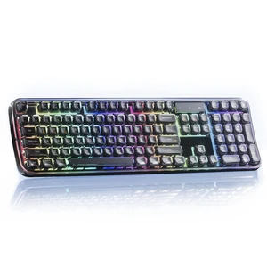 TISHLED Wireless Gaming Keyboard RGB Backlit, Tri-Mode Full Size 105-Key | 2.4G Wireless/Bluetooth 5.0/USB-C Wired, Membrane Keyboard with Ergonomic Design & Numeric Keypad for PC Mac Laptop, Black TISHLED Wireless Gaming Keyboard RGB Backlit, Tri-Mode Full Size 105-Key | 2.4G Wireless/Bluetooth 5.0/USB-C Wired, Membrane Keyboard with Ergonomic Design & Numeric Keypad for PC Mac Laptop, Black