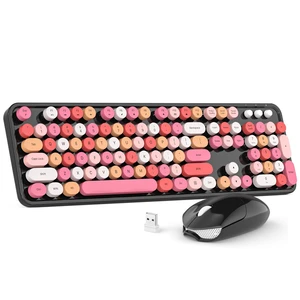 Wireless Keyboard and Mouse Combo, MOWUX Colorful Computer Full Size 2.4G Plug and Play Wireless Typewriter Keyboard and Mouse Set for Windows, Computer, Desktop, PC, Notebook (Black Colorful) Wireless Keyboard and Mouse Combo, MOWUX Colorful Computer Full Size 2.4G Plug and Play Wireless Typewriter Keyboard and Mouse Set for Windows, Computer, Desktop, PC, Notebook (Black Colorful)