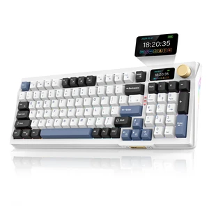 RedThunder K95 Wireless Mechanical Keyboard, TFT Screen & Knob, Tri-Mode BT5.0/2.4GHz/USB-C Hot Swappable Custom, Pre-lubed Linear Switches, Gasket Structure, RGB Gaming Keyboard, Snowy White-Blue RedThunder K95 Wireless Mechanical Keyboard, TFT Screen & Knob, Tri-Mode BT5.0/2.4GHz/USB-C Hot Swappable Custom, Pre-lubed Linear Switches, Gasket Structure, RGB Gaming Keyboard, Snowy White-Blue