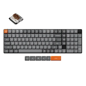 Keychron K17 Max 96% Layout Ultra-Slim Wireless Custom Mechanical Keyboard, Hot Swappable Low Profile Gateron Brown Switch QMK Programmable Bluetooth/2.4 GHz/Wired RGB Backlit NKRO for Mac Win Linux