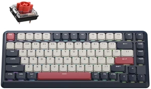 Keychron KJ1 Low Profile Wireless Mechanical Keyboard, 2.4 GHz Bluetooth QMK 75% Layout RGB, Hot-swappable Red Switch Compatible with Mac Windows Linux, 2000mAh Fast Charge for Gaming - Dark Blue Keychron KJ1 Low Profile Wireless Mechanical Keyboard, 2.4 GHz Bluetooth QMK 75% Layout RGB, Hot-swappable Red Switch Compatible with Mac Windows Linux, 2000mAh Fast Charge for Gaming - Dark Blue
