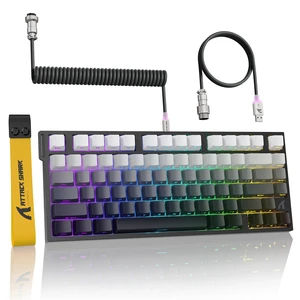 ATTACK SHARK R82HE 75% Rapid Trigger Mechanical Gaming Keyboard Wired,Hall Effect Magnetic Switch,Adjustable Actuation Esports,8KHz Polling Rate,0.08ms Latency with C01 Ultra RGB Cable (Moonlight) ATTACK SHARK R82HE 75% Rapid Trigger Mechanical Gaming Keyboard Wired,Hall Effect Magnetic Switch,Adjustable Actuation Esports,8KHz Polling Rate,0.08ms Latency with C01 Ultra RGB Cable (Moonlight)
