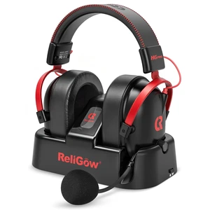 ReliGow Wireless Gaming Headset with Charging Station for PC,PS4,PS5,Xbox | Wireless Gaming Headphones, Wired & 2.4GHz & Bluetooth, <16bit/48kH, 17ms Low Latency, 70H Battery, Dynamic 53mm Drivers