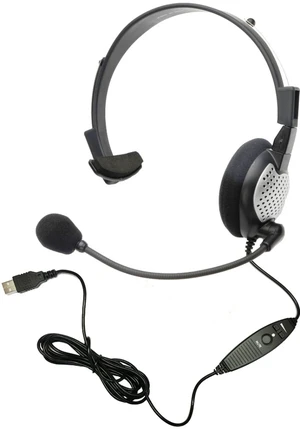 Andrea Communications NC-181VM USB On-Ear Monaural Computer Headset with Noise-canceling Microphone, in-line Volume/Mute Controls, and Built-in External Sound Card and USB Plug, Black, Grey, Silver Andrea Communications NC-181VM USB On-Ear Monaural Computer Headset with Noise-canceling Microphone, in-line Volume/Mute Controls, and Built-in External Sound Card and USB Plug, Black, Grey, Silver